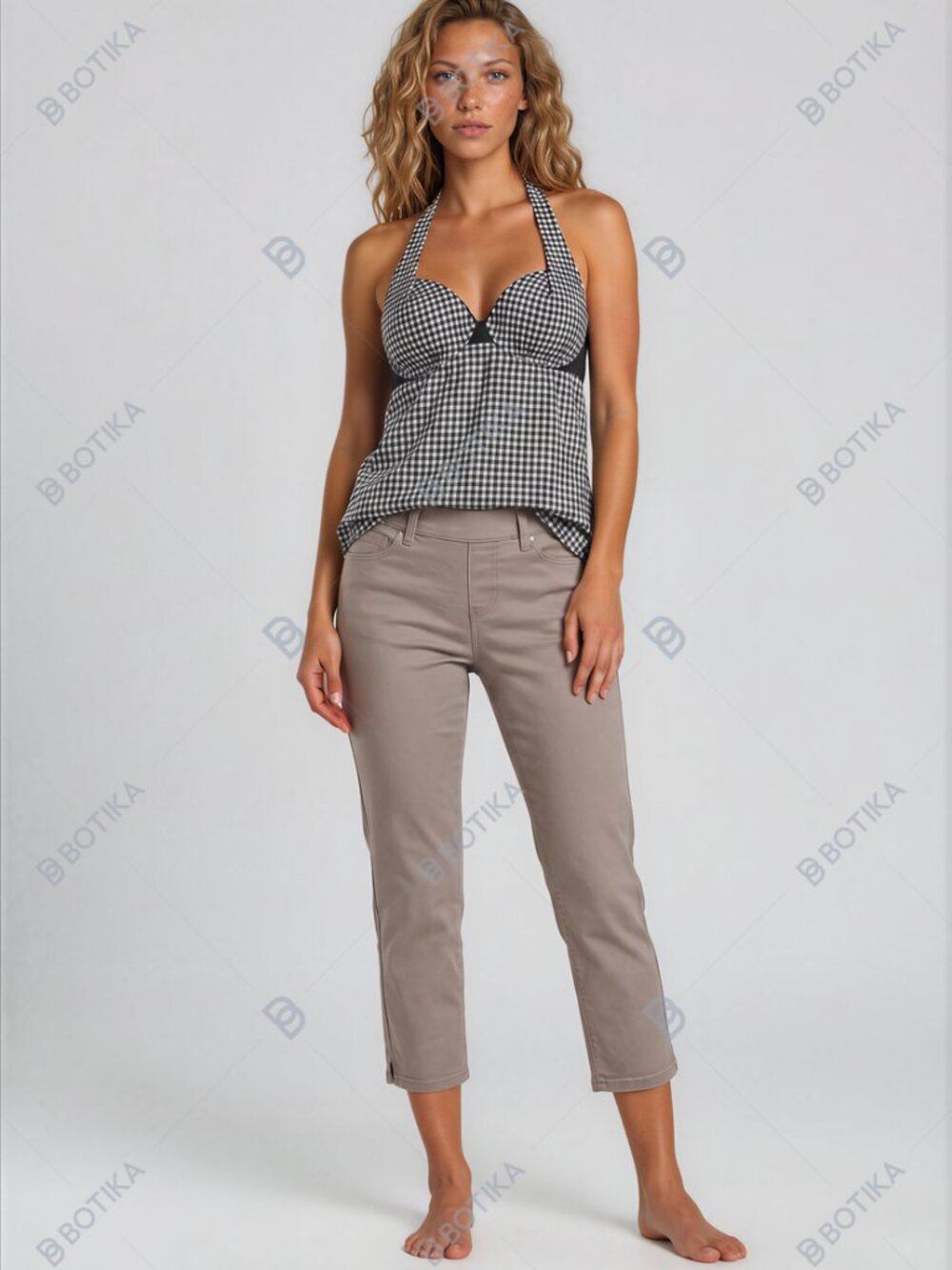 Women's Cropped Jeans in Gray